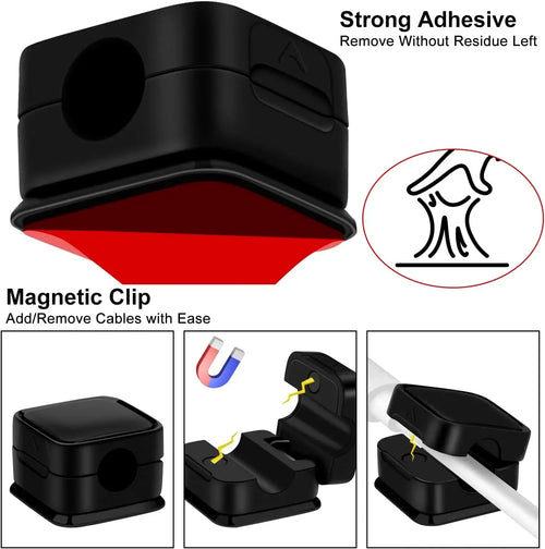 Magnetic Cable Management Clips Set
